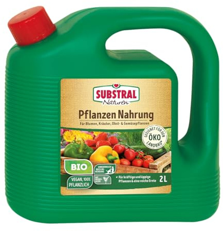 Substral Naturen Bio Pflanzen-Nahrung, 2L - pflanzlicher, veganer Flüssigdünger für Zierpflanzen, Obst & Gemüse