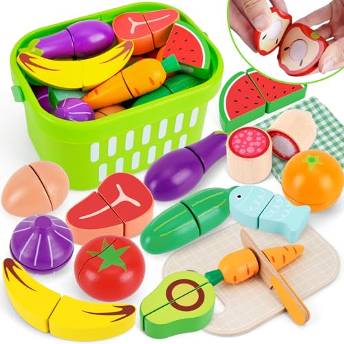 Kinderküche Zubehör Holz ab 1 Jahr | Montessori Spielzeug ab 1 2 3 Jahr | Farbe Sortierspiel Kinderspielzeug Motorikspielzeug Holzspielzeug ab 1 Jahr | Baby Spielzeug Geschenk Mädchen Jungen