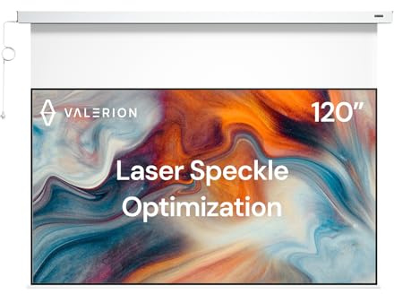 Valerion 120 Motorisierte Projektorleinwand – Mattweiß, Zero-Speckle, leise & glatt abrollbar für Heimkino