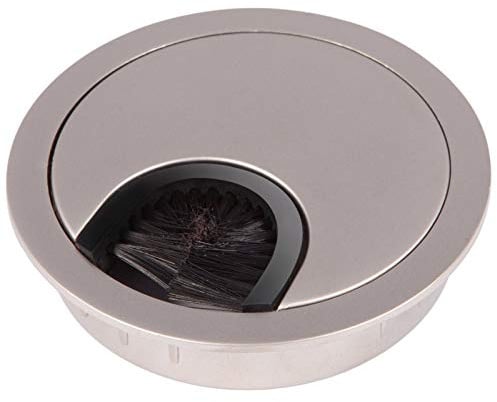 SO-TECH Kabeldurchführung Kabeldurchlass aus Metall Edelstahloptik matt Bohrmaß Ø 68 mm Schreibtisch mit Staubdichtung
