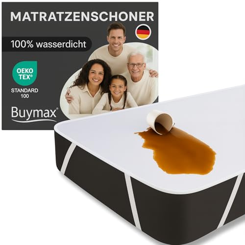 Buymax Matratzenschoner 100x200cm wasserdicht - Oeko-Tex zertifizierte Inkontinenzauflage waschbar - wasserdichte Matratzenauflage Matratzenschutz Inkontinenzunterlage Nässeschutz 100x200 cm