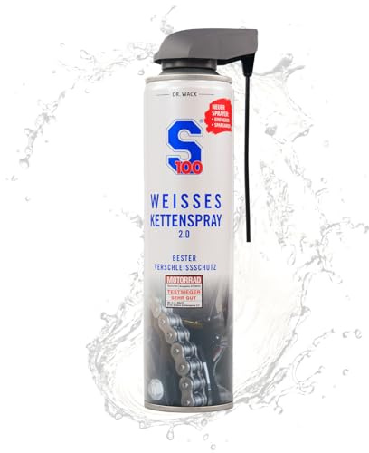 DR. WACK Weißes Kettenspray Motorrad 400 ml - Effektiver Kettenschmierstoff - Schutz vor Verschleiß & Korrosion - Kettenspray für weniger Reibung - für alle Ketten - Hochwertige Motorradpflege