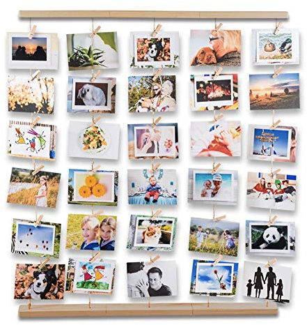 Uping Bilderrahmen Collagen, Bilderrahmen Fotowand Collagen bilderrahmen Fotoleine Collage Bilder Fotorahmen Holzbilderrahmen in Wäscheleinenoptik