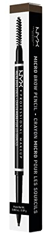 NYX Professional Makeup Augenbrauenstift, Micro Brow Pencil, Beidseitig mit ausdrehbarem Augenbrauenstift und Bürstchen, Vegane Formel, Farbton: Ash Brown