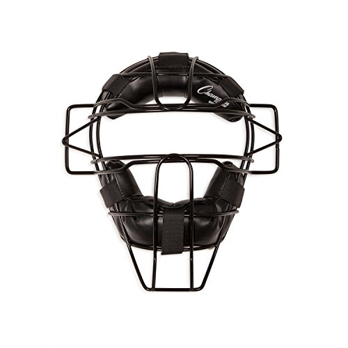 Champion Sports Pro Baseball Adult Mask - Umpires and Catchers - Extra Protection - Extended Guards - Adjustable Harness Baseball Mask - Adult Size,Black