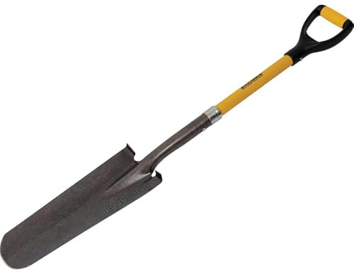 Roughneck Entwässerungs- und Pfahllochspaten – Blatt aus Kohlenstoffstahl, Fiberglasgriff und D-Griff für Entwässerung, Zaunbau und Erdarbeiten – 1070 mm (42 Zoll)