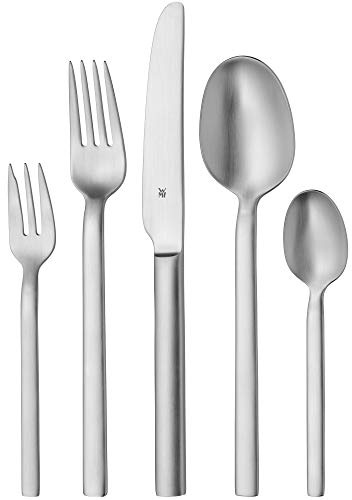 WMF Alteo Besteck Set 12 Personen, Essbesteck 60 teilig, Besteck matt, Monobloc-Messer, Cromargan Edelstahl mattiert, spülmaschinenfest