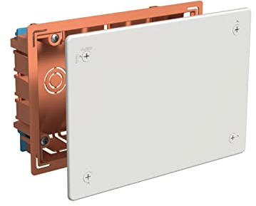 FAMATEL – Abzweigdose für Einbau | Deckel mit Metallkrallen | Ohne Kegel | 115x175x45 | Orange