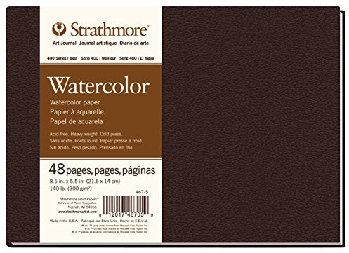 Strathmore 400 Watercolour Skizzenbuch - P467-5-4, 24 Blatt, 22 x 14 cm, 300 g/m², Naturweiß