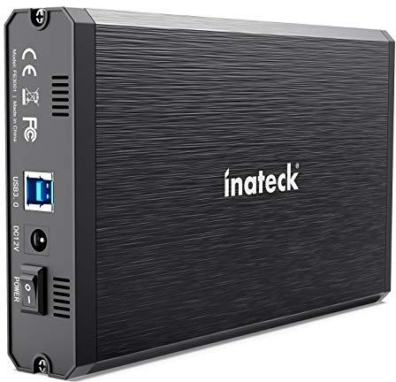 Inateck Festplattengehäuse für 3.5/2.5 Zoll HDD/SSD, SATA III Festplatten Adapter, Aluminium für optimale Wärmeabfuhr, 12V/2A Netzteil
