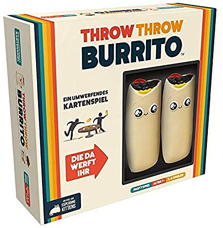 Exploding Kittens, Throw Throw Burrito (Auflage 2022), Partyspiel, Deutsch | Ein umwerfendes Kartenspiel für 2-6 Spieler, 15 Minuten, Rasantes und interaktives Reaktionsspiel ab 7 Jahren