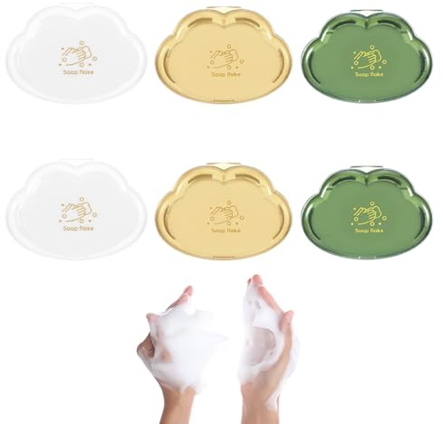ChauLanBow 300 Blätter Seifenblätter für Unterwegs Camping Gadgets 6 Boxen | Tragbare Papier Seife mit Jasmin Duft, Kleine Seifen für Urlaub, Reisen, Camping und Outdoor, Farben Weiß, Gelb und Grün