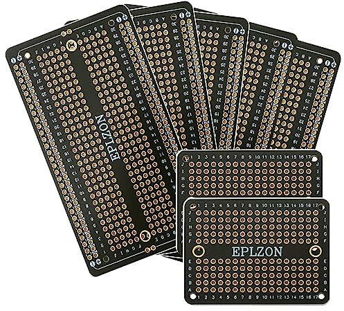 EPLZON Prototype Board Lötbares Breadboard Doppelseitig Leiterplatte PCB Circuit Board zum Schweißen von Arduino, DIY elektronische Artikel(5 Stück + 2 Stück,Schwarz)
