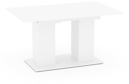 Vicco Esstisch Dix, Weiß, 140-180 x 90 cm | mit klappbarer Tischplatte und ausziehbarem Gestell