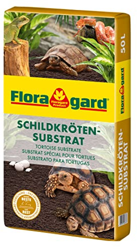 Floragard Schildkrötensubstrat 50 L– düngerfreie & staubarme Einstreu für Landschildkröten & andere Reptilien – feuchtigkeitsregulierendes Substrat für Überwinterung, Terrarium, Innengehege