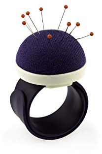 Prym 610275 Armnadelkissen mit Silikonband, Pflaumenblau/Weiß