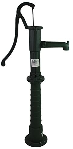 Schwengelpumpe + Pumpenständer Klassisches Design Gusseisen Handpumpe Gartenpumpe Ständer Grün