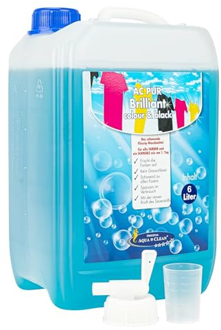 AQUA CLEAN PUR Brilliant Colour & Black Flüssigwaschmittel 6l für bunt, schwarz und weiße Wäsche