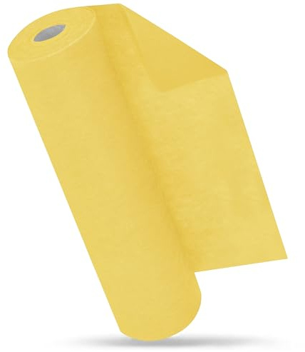MODERNO Vlies Tischläufer Gelb, Tischband Pastell Gelb, Moderner Tischläufer für Outdoor und Festliche Dekoration, 30 cm x 25 m