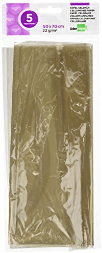 Liderpapel Cellophanpapier, 50 x 70 cm, 22 g/m², Beutel mit 5 transparenten Blättern