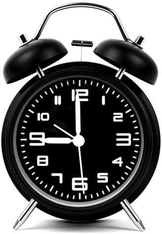 OSDUE Wecker für Schwerschläfer mit Ohne Ticken, Doppelglockewecker Nachtlicht Batteriebetrieben Twin Bell Tischwecker Analog Retro Lauter Metallwecker für Kinder Erwachsene Senioren