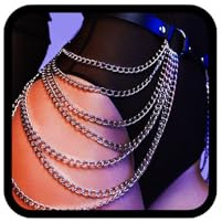 Sethain Punk Leder Körperkette Schwarz Geschichtet Ketten Mehrschichtig Taille Ketten Nachtclub Körperzubehör Schmuck für Frauen festival outfit