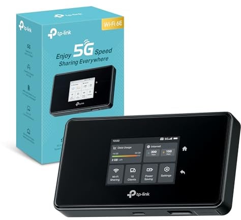 TP-Link M8550 V1 Mobiler 5G WLAN Router Schwarz Wi-Fi 6E bis zu 3,4 Gbit/s