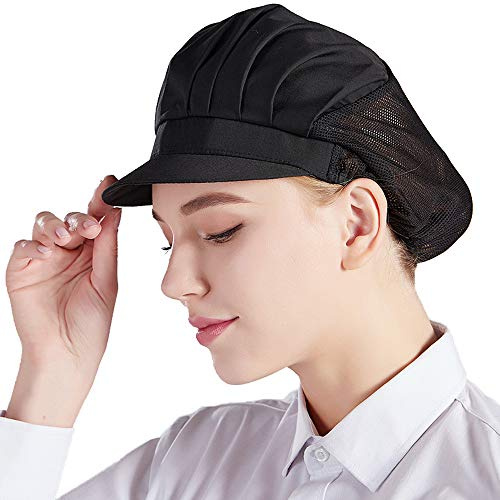 Nanxson Unisex 3 Stück Kochmütze elastisch Kochhut waschbar Staubmütze | Herren Damen einfarbig atmungsaktiv Haarnetz Arbeitshut with Krempe für Küche,Restaurant,Nahrungsmittelwerkstatt