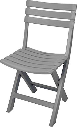 Spetebo Kunststoff Klappstuhl 80 x 45 cm - hellgrau - Garten und Balkon Bistrostuhl klappbar - Gartenstuhl Campingstuhl Outdoor Faltstuhl für Garten Balkon Terrasse