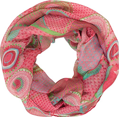 fashionchimp Damen-Loop mit Kreis-Muster, Psychedelic-Print, Schlauchschal, Sommer-Schal für Damen