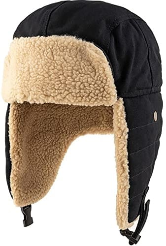 Malaxlx Herren Wintermütze Plüsch Fliegermütze Warme Fellmütze Pelzmütze Trappermütze Ohrenklappe Mütze Winddicht Kunstfellmütze Russische Kosaken Mütze Skimütze