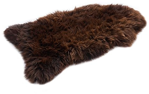 Lammfell Braun 100-110 cm - Weich Schaffell Echt - Natürliche Teppich Wohnzimmer - Flauschig Deko Fell Schlafzimmer - Naturfell