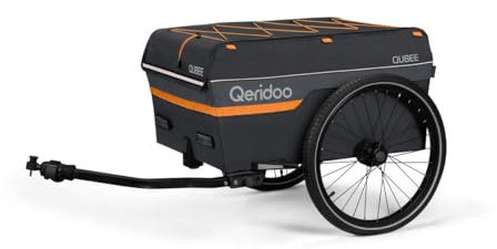 Qeridoo Qubee Grey | Klappbarer Lastenanhänger Fahrrad mit 130l | Fahrradanhänger faltbar mit Luftreifen | Leicht und perfekt für Alltag und Abenteuer | Bike Trailer | Fahrrad Anhänger