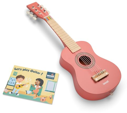 New Classic Toys - 10341 - Musikinstrument - Spielzeug Holzgitarre - Rot