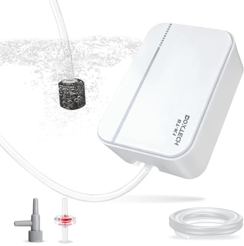 Boxtech Aquarium Luftpumpe,2W leise Sauerstoffpumpe, 1 Ausgänge, Membranpumpe für kleine Aquarien bis 80L, stabile Luftversorgung für Fischbecken