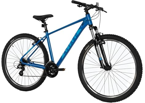 ATTABO Herren Fahrrad Alpe 1.0 mit Aluminiumrahmen 17-21 Ergonomischer Lenker V-Brake Blau Mountainbike mit 29 Rädern mit Zubehör Verstellbarer Sattel 21-Gang Schaltung
