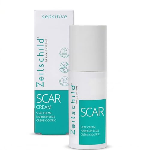 Zeitschild Narbensalbe Narbencreme I 30ml Narbenpflege nach OP ohne Emulgatoren, Kaiserschnitt, Aknenarben I OLT® Barriere-Technologie, Hyaluron, Madecassoside
