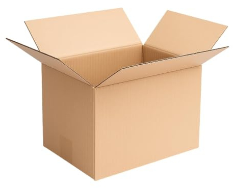 Versandkarton Karton 400 x 300 x 200 mm (Außenmaß 405 x 305 x 205 mm) Faltkarton Verpackungen Bücherkartons 1-wellig rechtekig mit Deckel Braun (50 Stück)