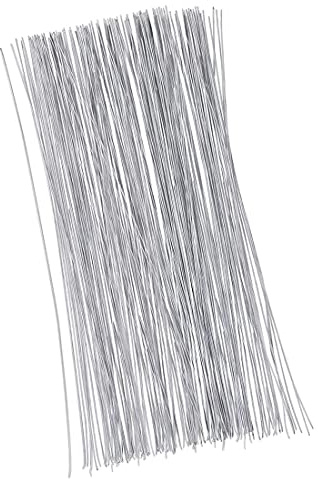 LEBQ 100 Stück Eisendraht, Blume, Spur 26 (0,5 mm), 14 Zoll (weiß)