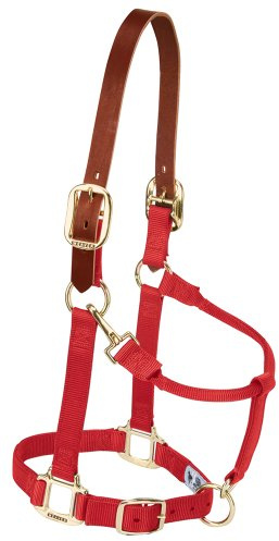 Weaver Lederhalfter für Kinn und Hals, verstellbar, rot, Yearling Horse