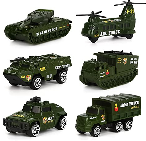 Dreamon Spielzeugautos Militär Fahrzeuge Spielzeug Set Mini Cars Modelle aus Metalllegierung für Kinder ab 3 Jahren,6 Pcs Weihnachten Geschenke