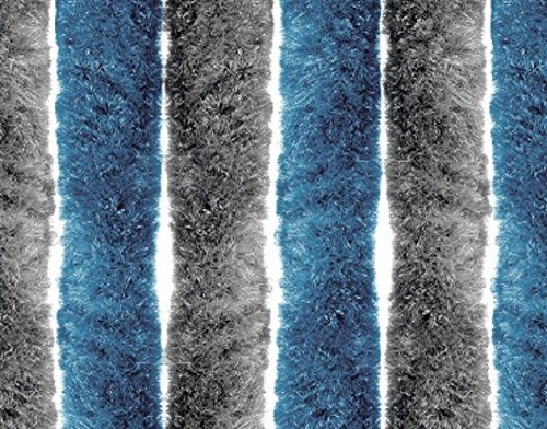 Brema Flauschvorhang Silber/Blau 90 x 200 cm Vorhang