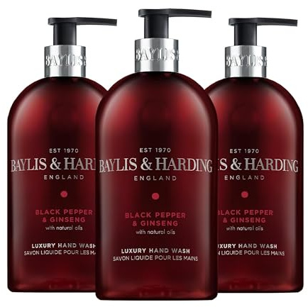 Baylis & Harding Black Pepper & Ginseng Handwäsche, 500 ml, 3er Pack