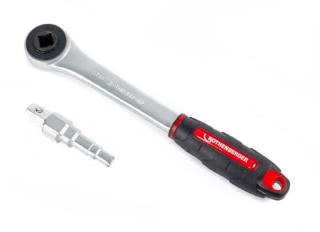 Rothenberger Chrom-Vanadiumstahl Uni Stufenschlüssel Set mit Ratsche, 3/8 - 1 Arbeitsbereich Durchmesser | 73297 | Schraubschlüssel