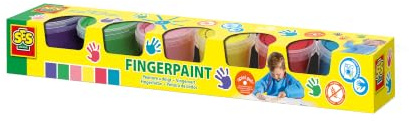 SES Creative 00315 Fingerfarben, diverse Farben, 6 x 120ml