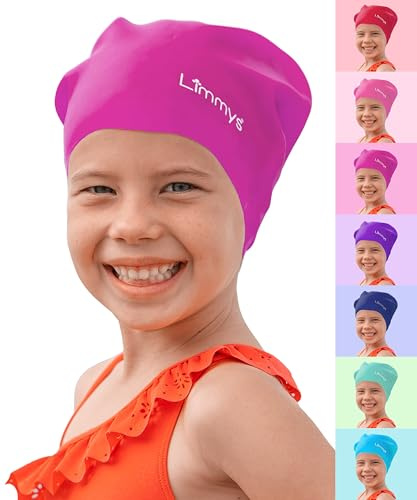 Limmys Schwimmkappe für Kinder – Aus 100 % Silikon – Für Lange Haare – Weich, Dehnbar & Bequem – Entwickelt für Langlebigkeit & Knotenfreies Tragen