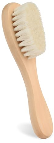 Aolso Baby-Haarbürste mit Holzgriff, Babyhaarbürste extra weich, Neugeborene mit weichen Ziegenhaaren Baby Haarbürste, Baby Pflegeset für Mädchen, Jungen und Babys