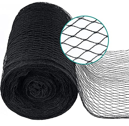 GRTHTATI 8 x 8 m Teichnetz Feinmaschig, 25 g/m², Maschenweite 15 x 15 mm | Schwarzes Engmaschiges HDPE Netz, Robust, UV- & Witterungsbeständig, Gartennetz für Teich und Obstbäume
