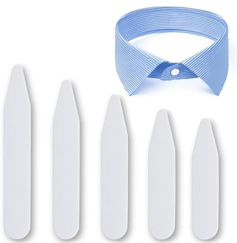 LYQNIHOB 50er Set Herrenhemd Kragenstäbchen in 5 verschiedenen Größen - Perfekte Kragenverstärkung für einen optimalen Sitz des Hemdkragens - Ideal für Väter und Ehemänner