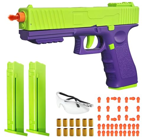Kinder Spielzeugpistole, Automatische Spielzeugpistole mit Patronenhülsen, Mechanische Spielzeugpistole für Jungen und Mädchen